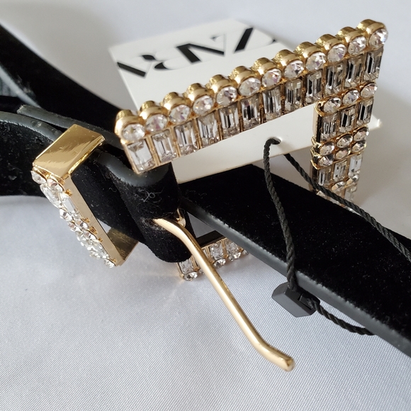 ZARA| SPARKLY BUCKLE VELVET BELT - Picture 8 of 8